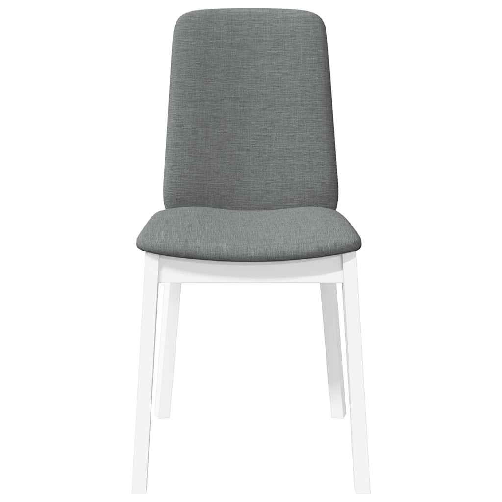 Eetkamerstoelen met kussens 2 st massief hout rubber wit