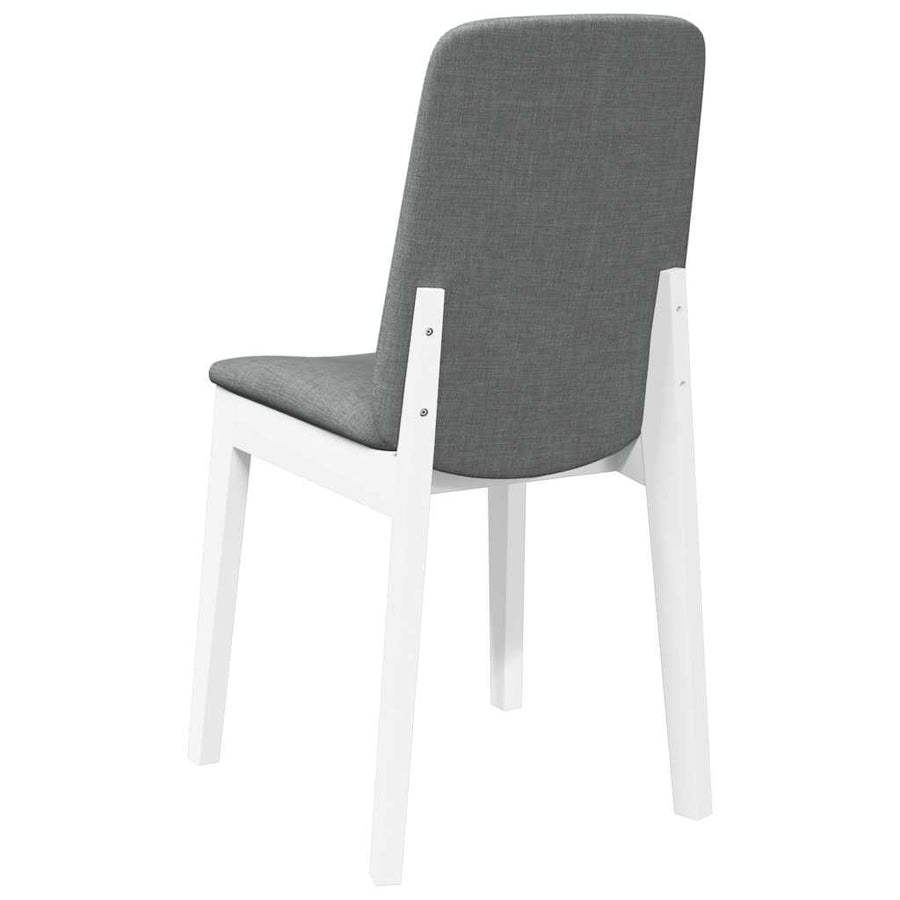 Eetkamerstoelen met kussens 2 st massief hout rubber wit