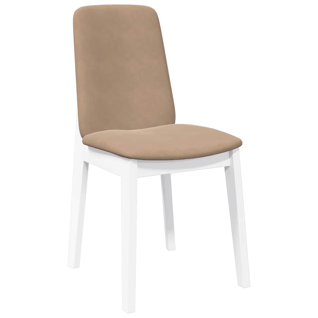 Eetkamerstoelen met kussens 2 st massief hout rubber wit