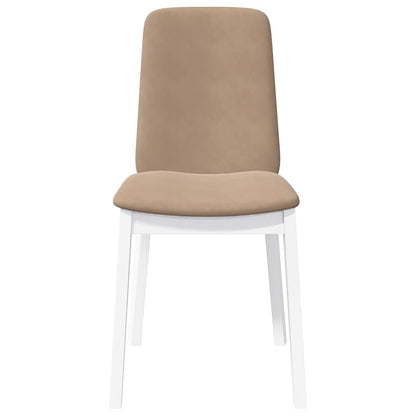 Eetkamerstoelen met kussens 2 st massief hout rubber wit