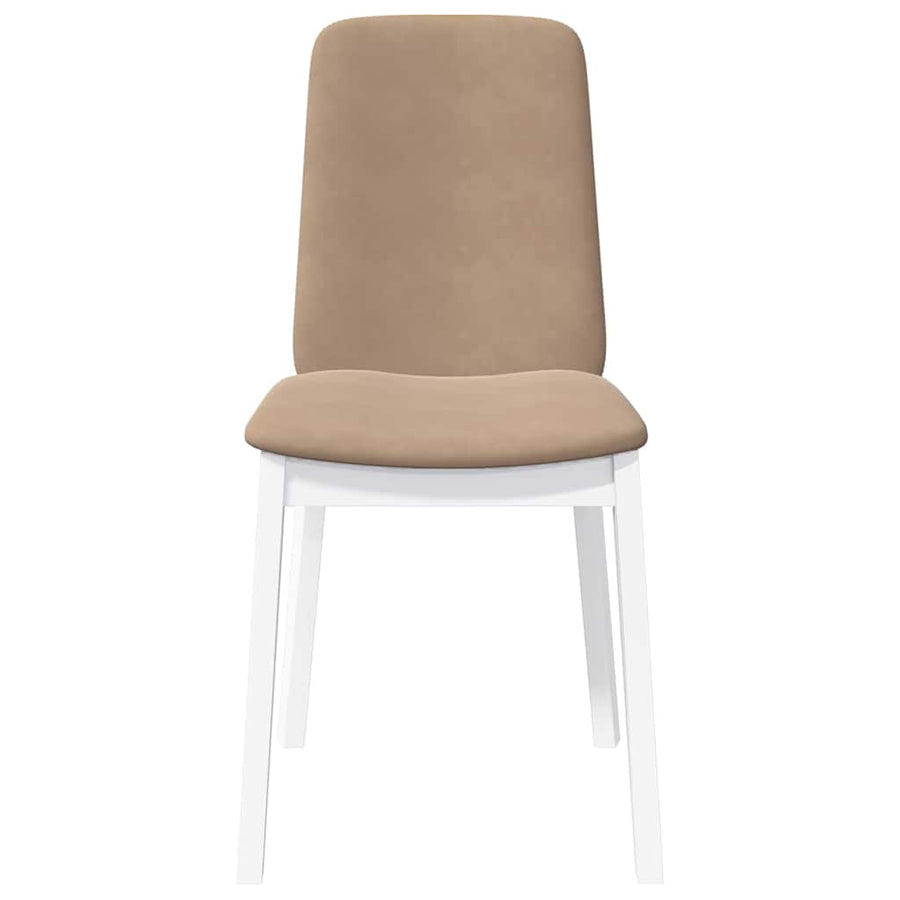 Eetkamerstoelen met kussens 2 st massief hout rubber wit