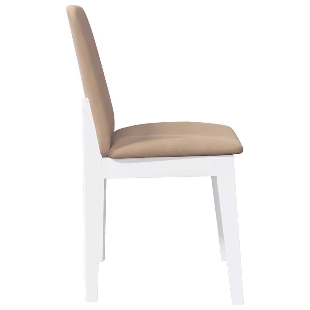 Eetkamerstoelen met kussens 2 st massief hout rubber wit