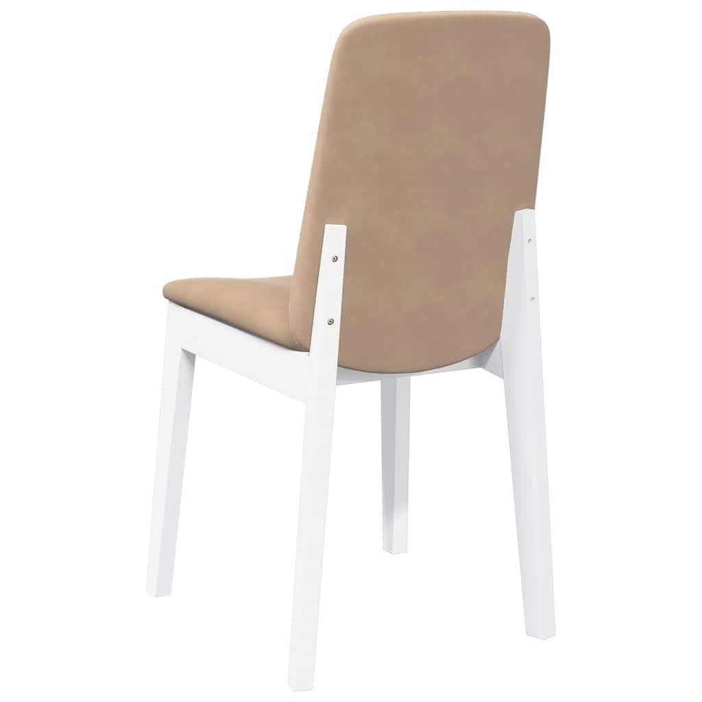Eetkamerstoelen met kussens 2 st massief hout rubber wit