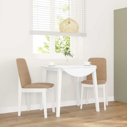 Eetkamerstoelen met kussens 2 st massief hout rubber wit