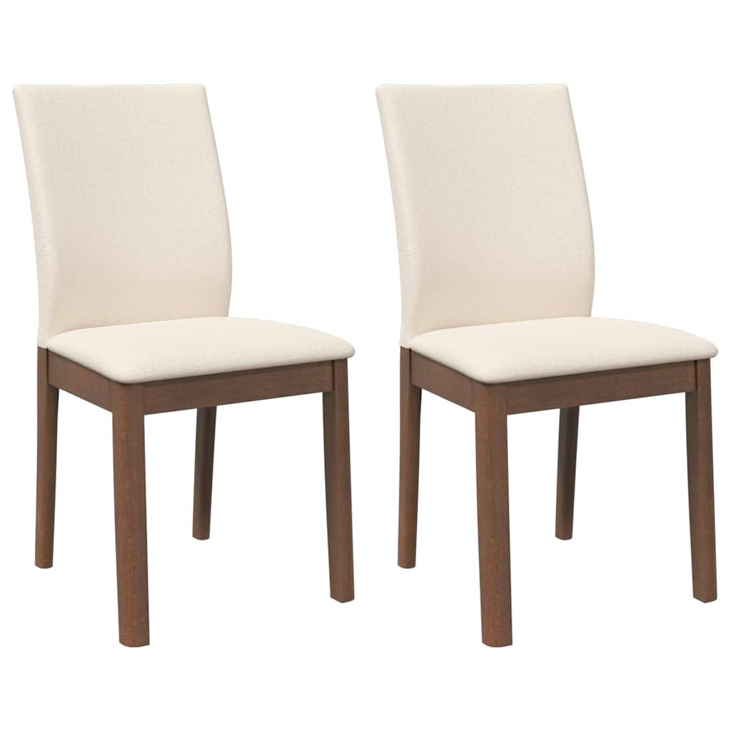 Eetkamerstoelen met kussens 2 st massief hout rubber bruin