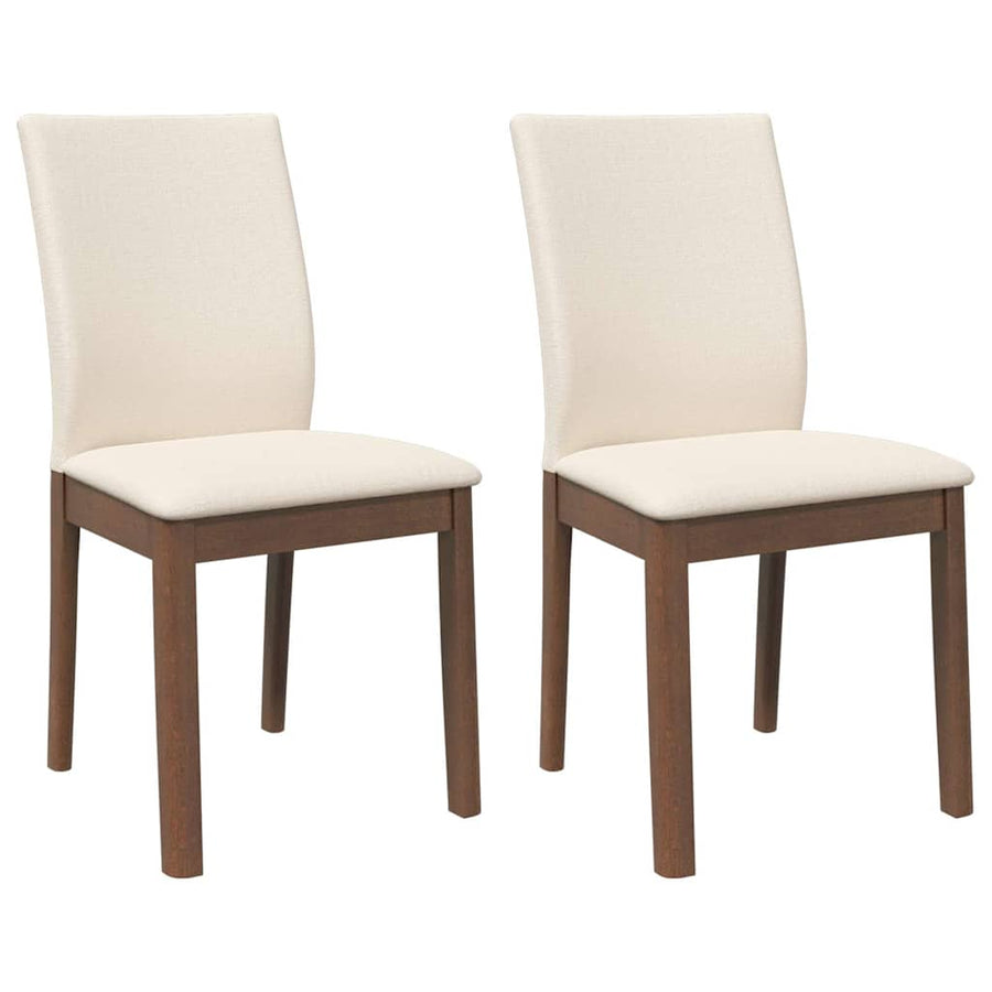Eetkamerstoelen met kussens 2 st massief hout rubber bruin