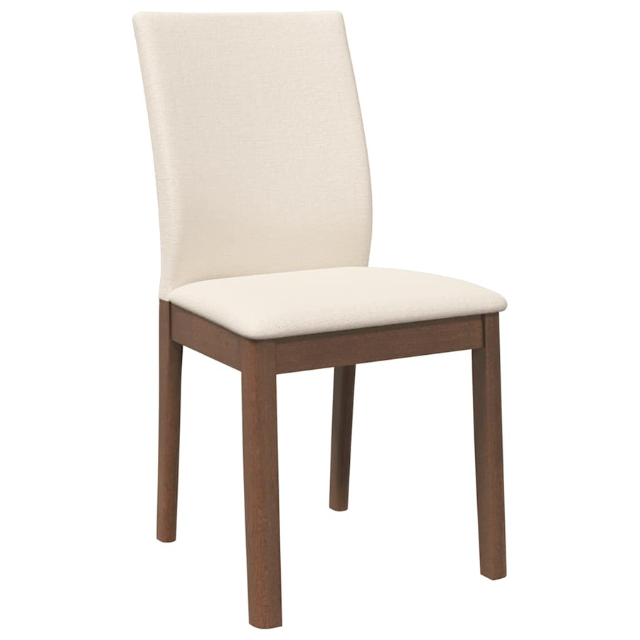 Eetkamerstoelen met kussens 2 st massief hout rubber bruin