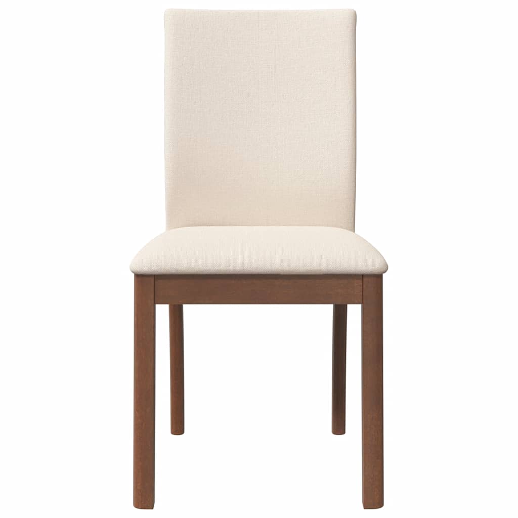 Eetkamerstoelen met kussens 2 st massief hout rubber bruin