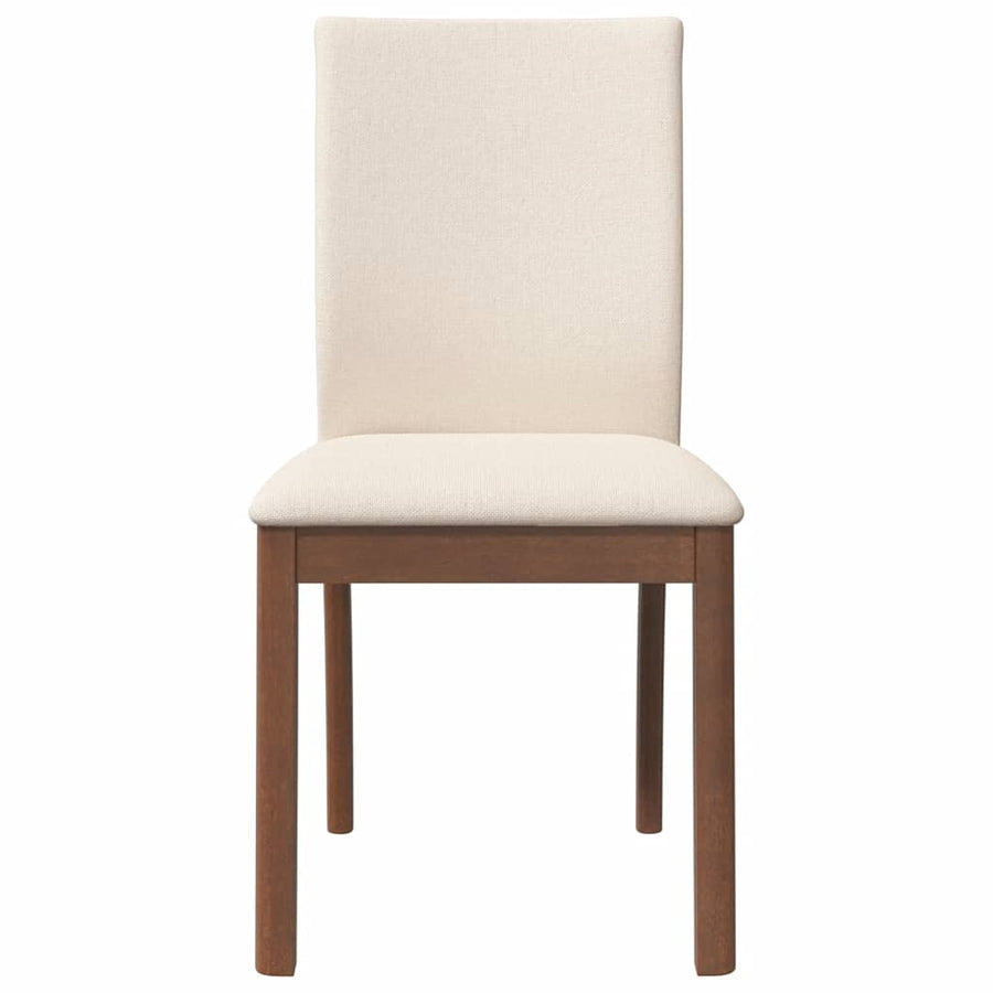 Eetkamerstoelen met kussens 2 st massief hout rubber bruin