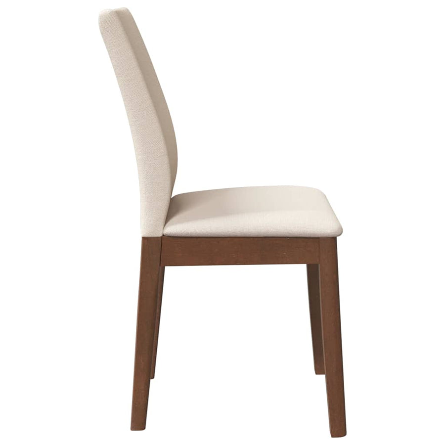 Eetkamerstoelen met kussens 2 st massief hout rubber bruin