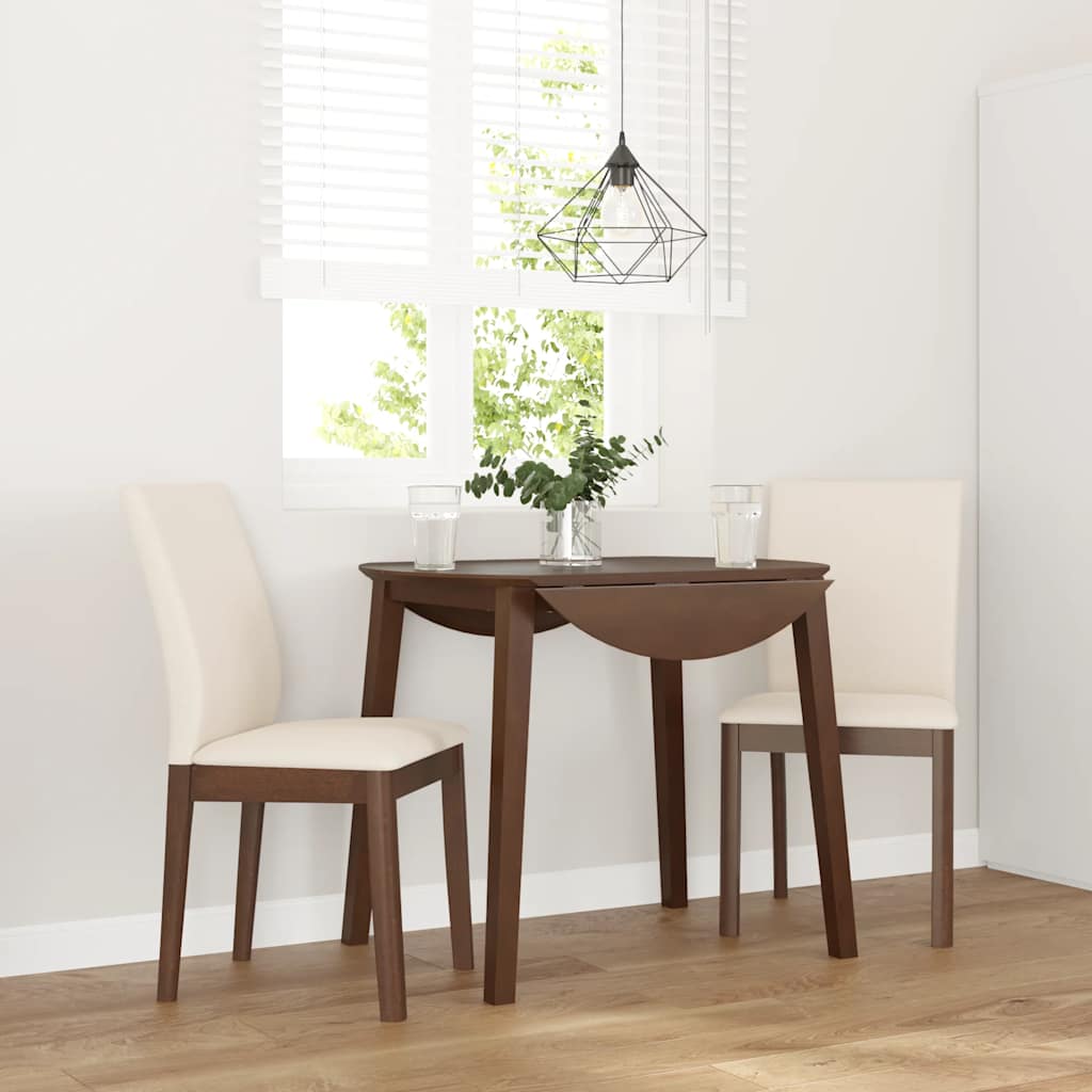 Eetkamerstoelen met kussens 2 st massief hout rubber bruin