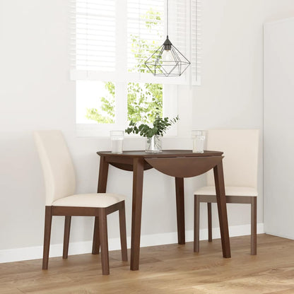 Eetkamerstoelen met kussens 2 st massief hout rubber bruin