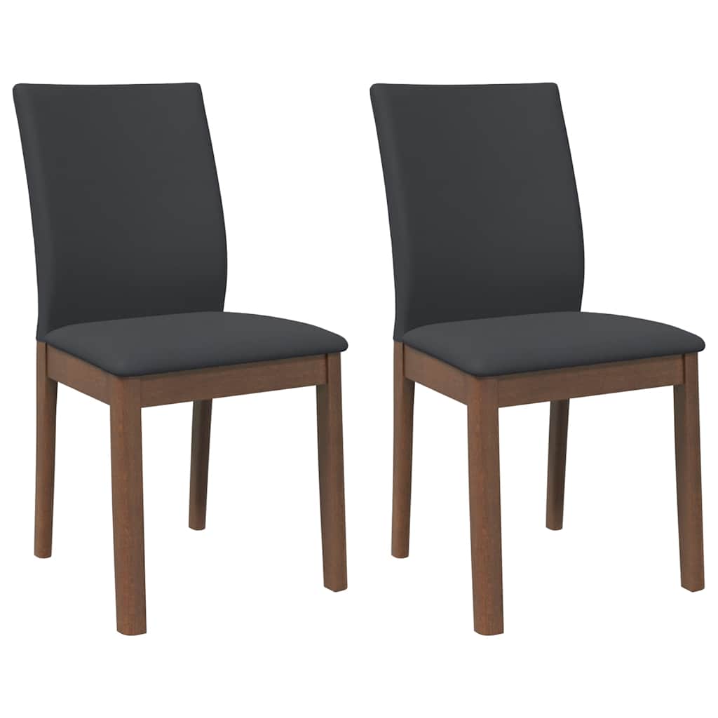 Eetkamerstoelen met kussens 2 st massief hout rubber bruin