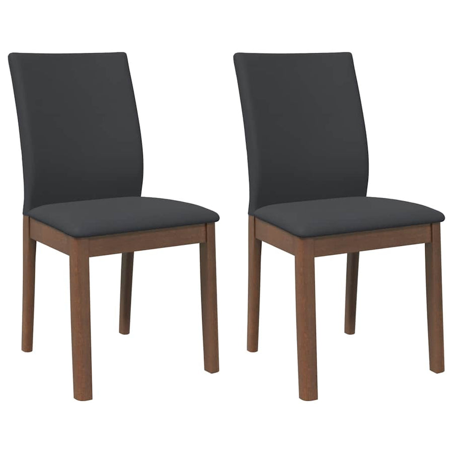 Eetkamerstoelen met kussens 2 st massief hout rubber bruin