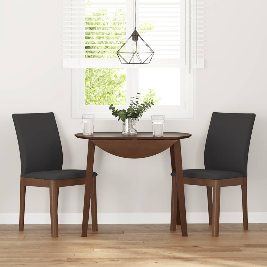 Eetkamerstoelen met kussens 2 st massief hout rubber bruin