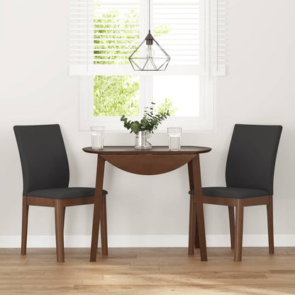 Eetkamerstoelen met kussens 2 st massief hout rubber bruin