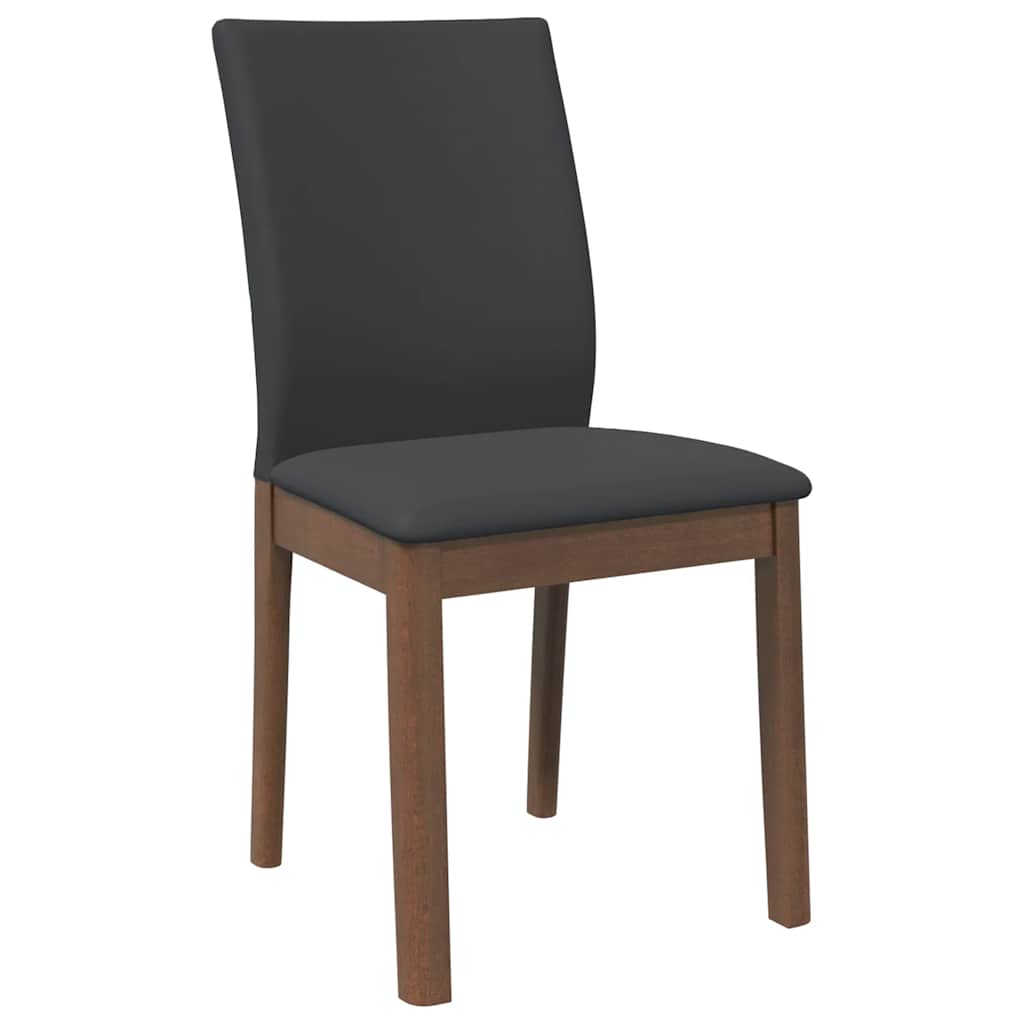 Eetkamerstoelen met kussens 2 st massief hout rubber bruin