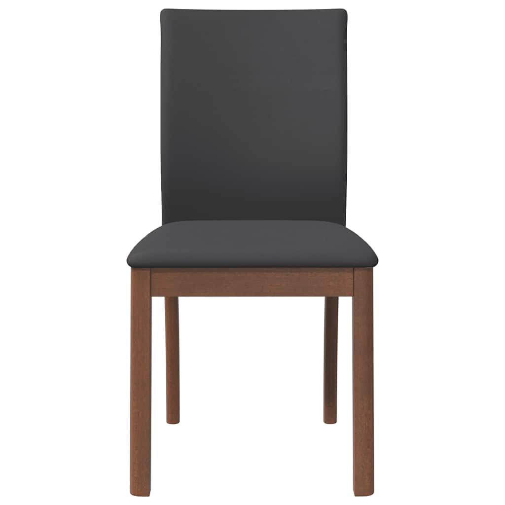 Eetkamerstoelen met kussens 2 st massief hout rubber bruin