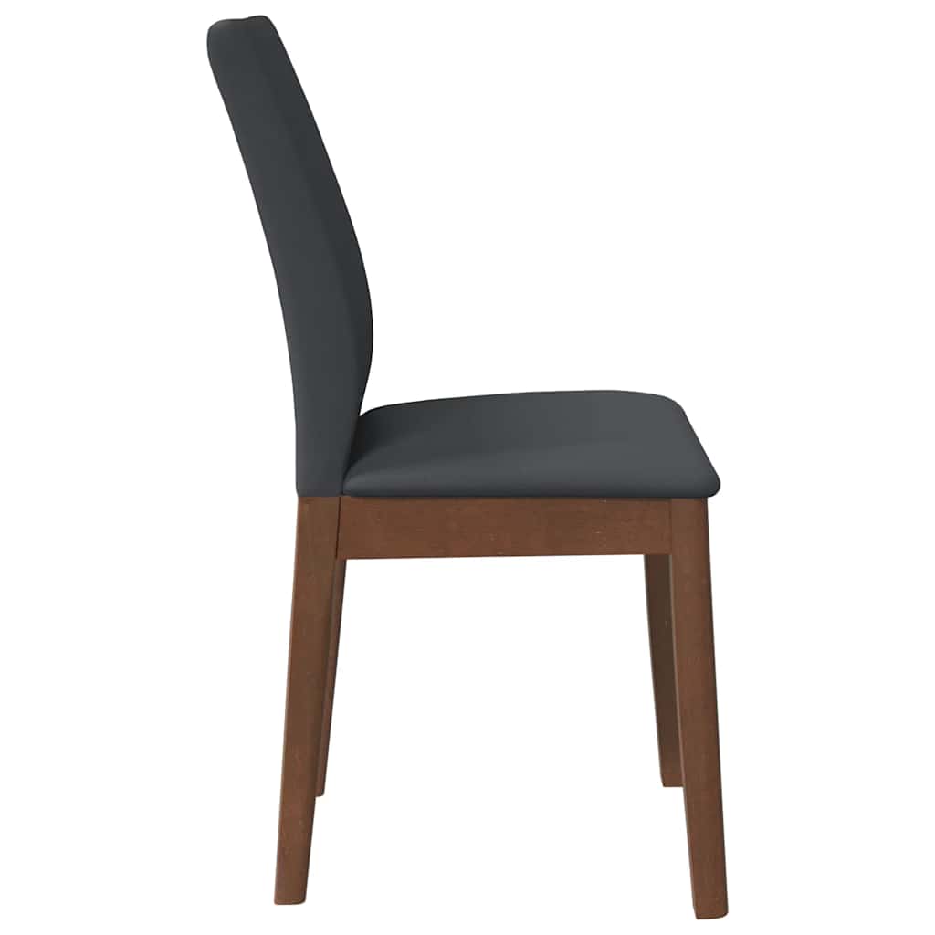 Eetkamerstoelen met kussens 2 st massief hout rubber bruin