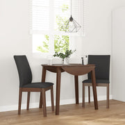 Eetkamerstoelen 2 st massief rubberhout bruin