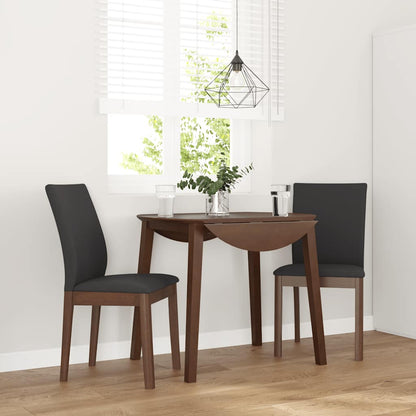 Eetkamerstoelen met kussens 2 st massief hout rubber bruin