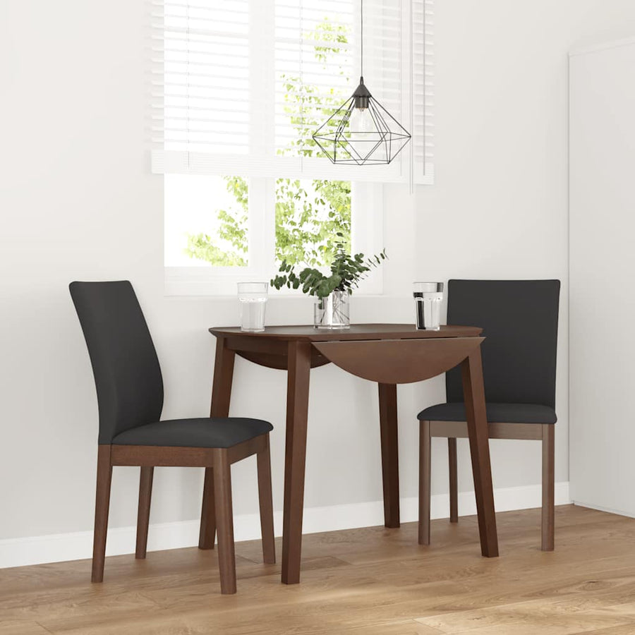 Eetkamerstoelen met kussens 2 st massief hout rubber bruin