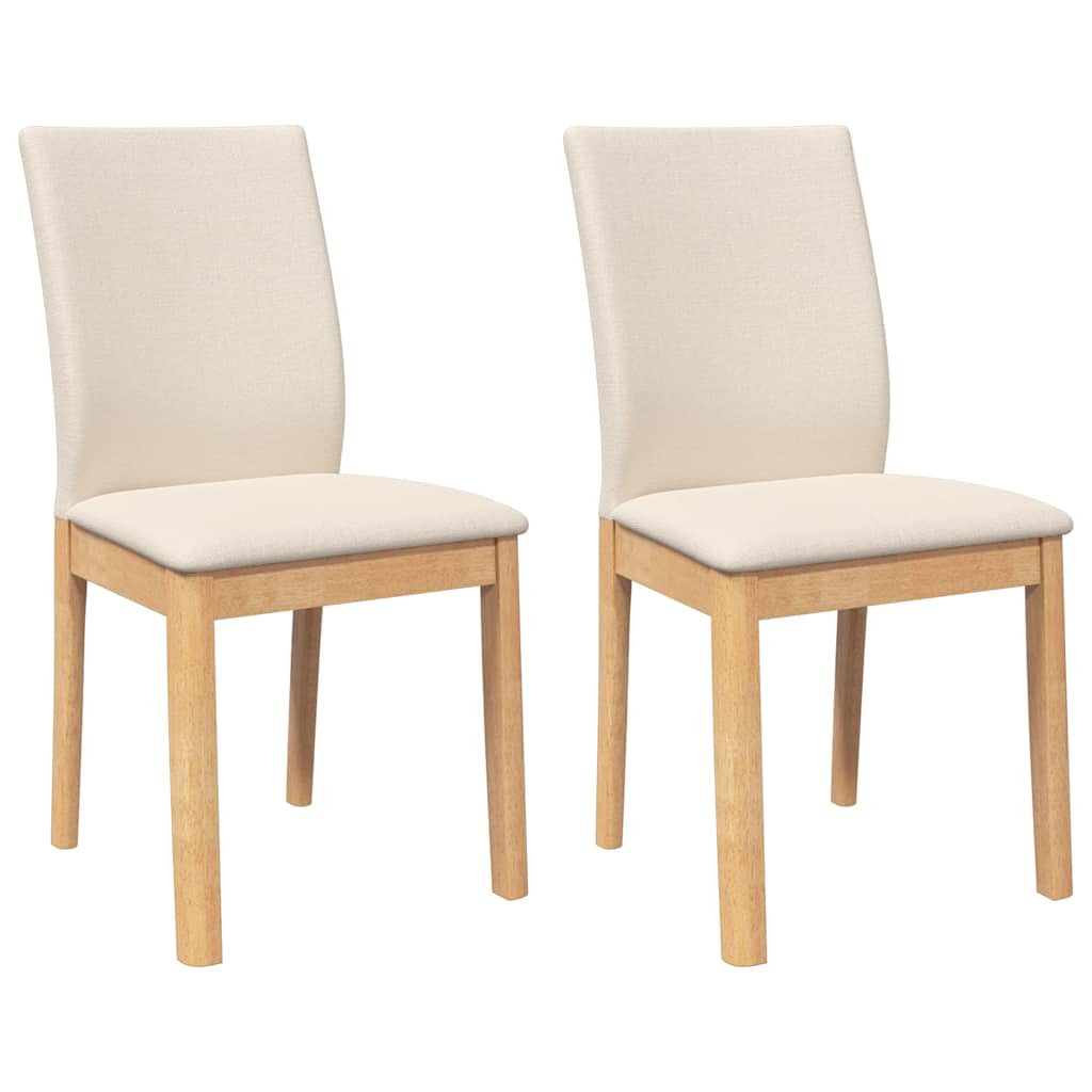 Eetkamerstoelen met kussens 2 st massief hout rubber