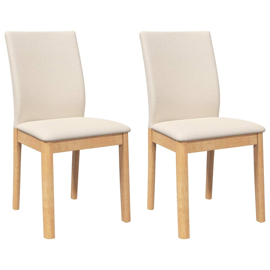 Eetkamerstoelen met kussens 2 st massief hout rubber