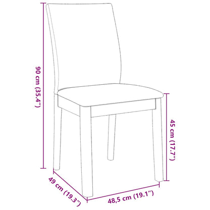 Eetkamerstoelen met kussens 2 st massief hout rubber
