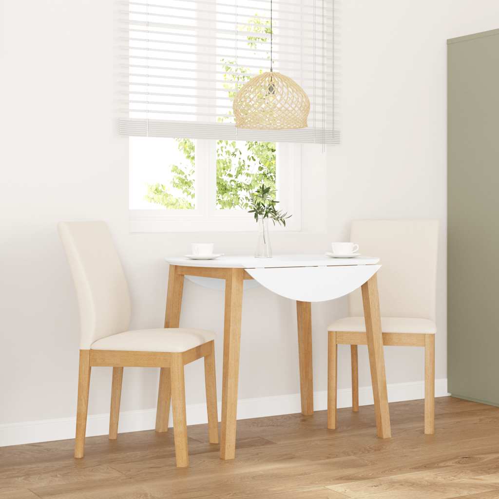 Eetkamerstoelen met kussens 2 st massief hout rubber
