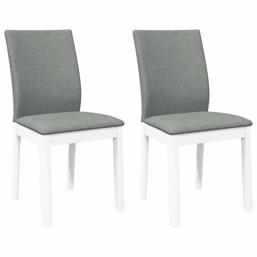 Eetkamerstoelen met kussens 2 st massief hout rubber wit