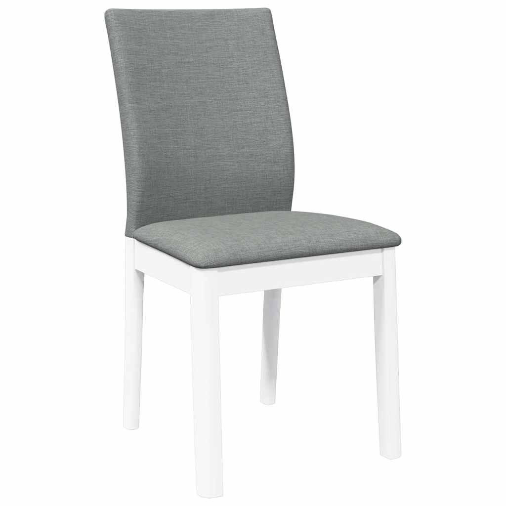 Eetkamerstoelen met kussens 2 st massief hout rubber wit