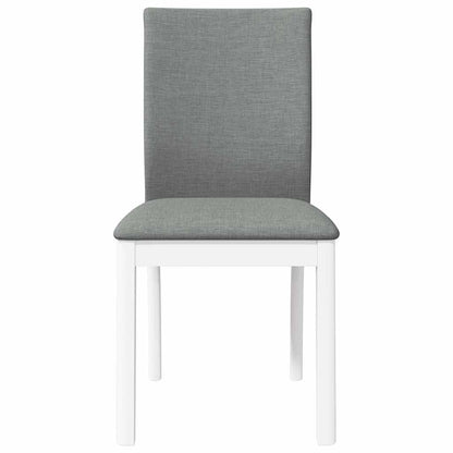 Eetkamerstoelen met kussens 2 st massief hout rubber wit