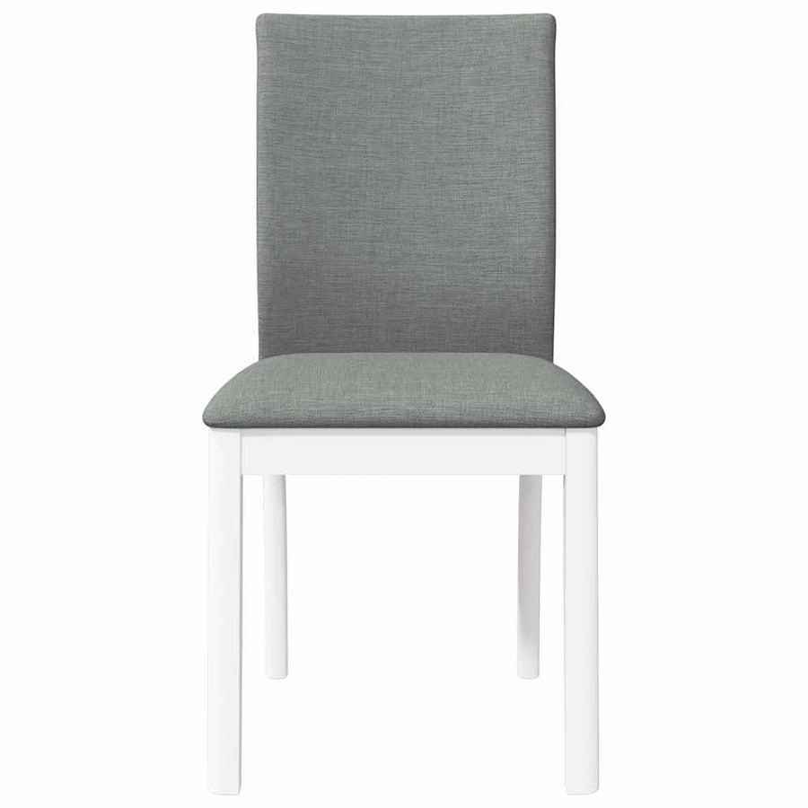 Eetkamerstoelen met kussens 2 st massief hout rubber wit