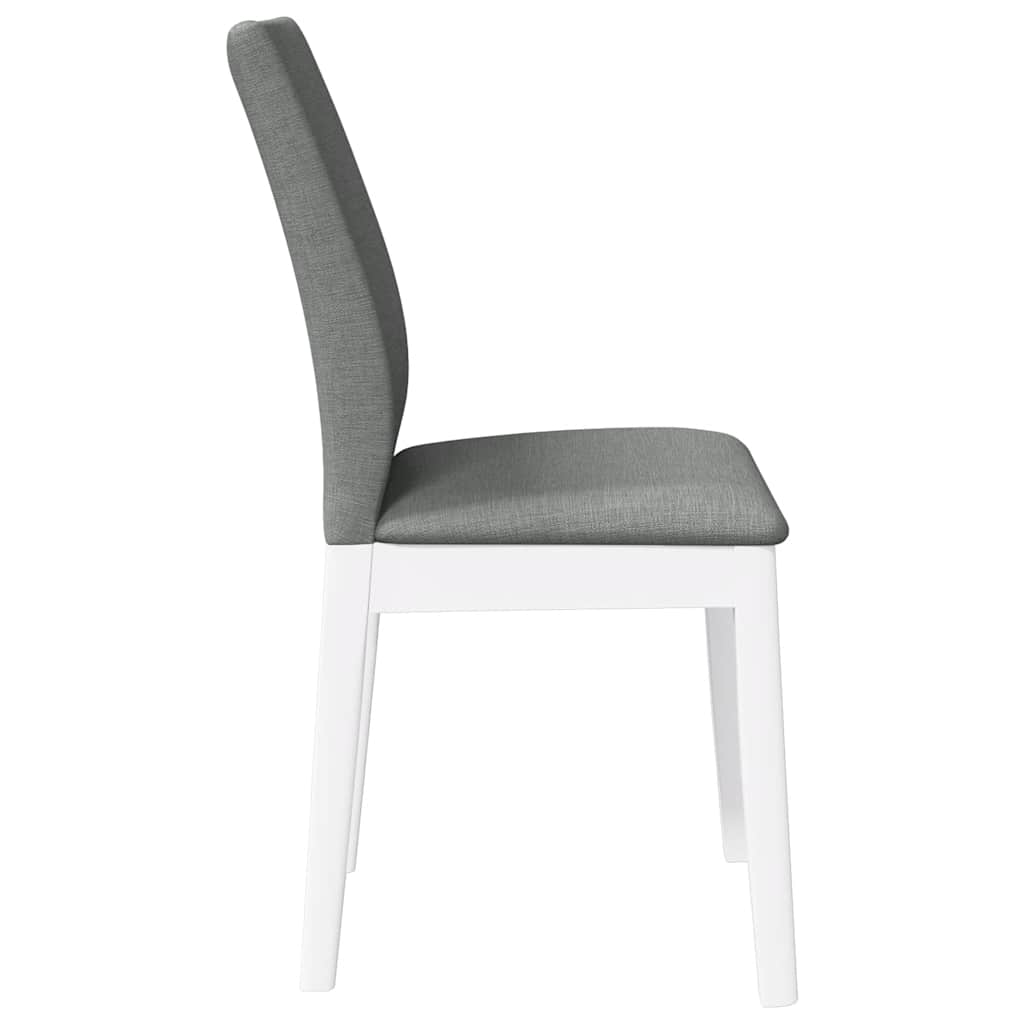 Eetkamerstoelen met kussens 2 st massief hout rubber wit