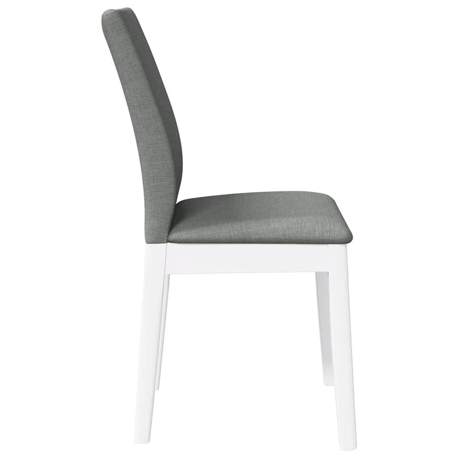 Eetkamerstoelen met kussens 2 st massief hout rubber wit