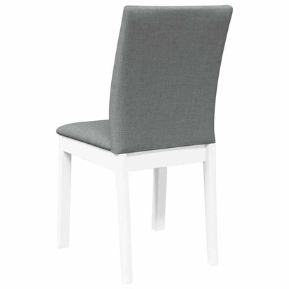 Eetkamerstoelen met kussens 2 st massief hout rubber wit