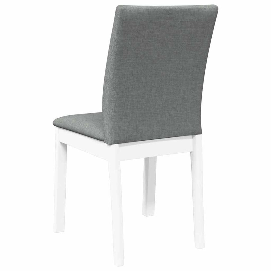 Eetkamerstoelen met kussens 2 st massief hout rubber wit