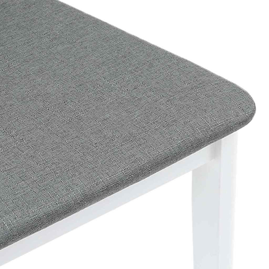 Eetkamerstoelen met kussens 2 st massief hout rubber wit