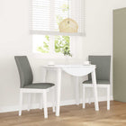 Eetkamerstoelen 2 st massief rubberhout wit