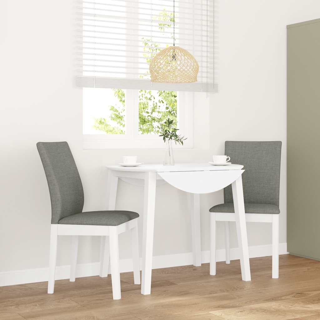 Eetkamerstoelen met kussens 2 st massief hout rubber wit