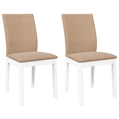 Eetkamerstoelen met kussens 2 st massief hout rubber wit