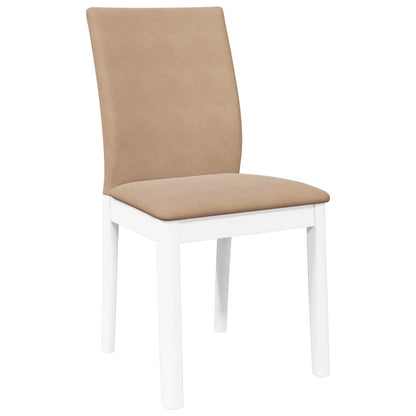 Eetkamerstoelen met kussens 2 st massief hout rubber wit