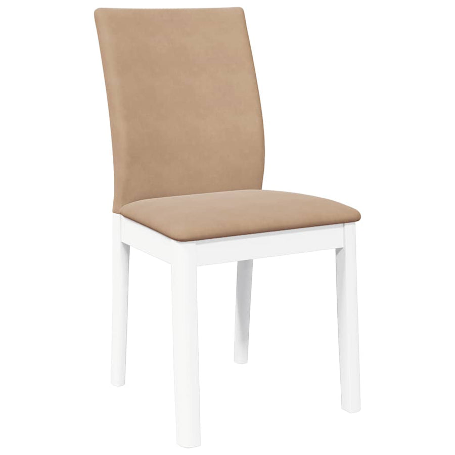 Eetkamerstoelen met kussens 2 st massief hout rubber wit