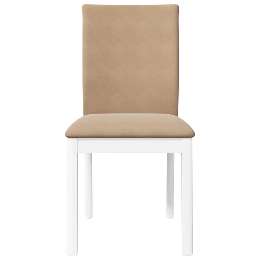 Eetkamerstoelen met kussens 2 st massief hout rubber wit