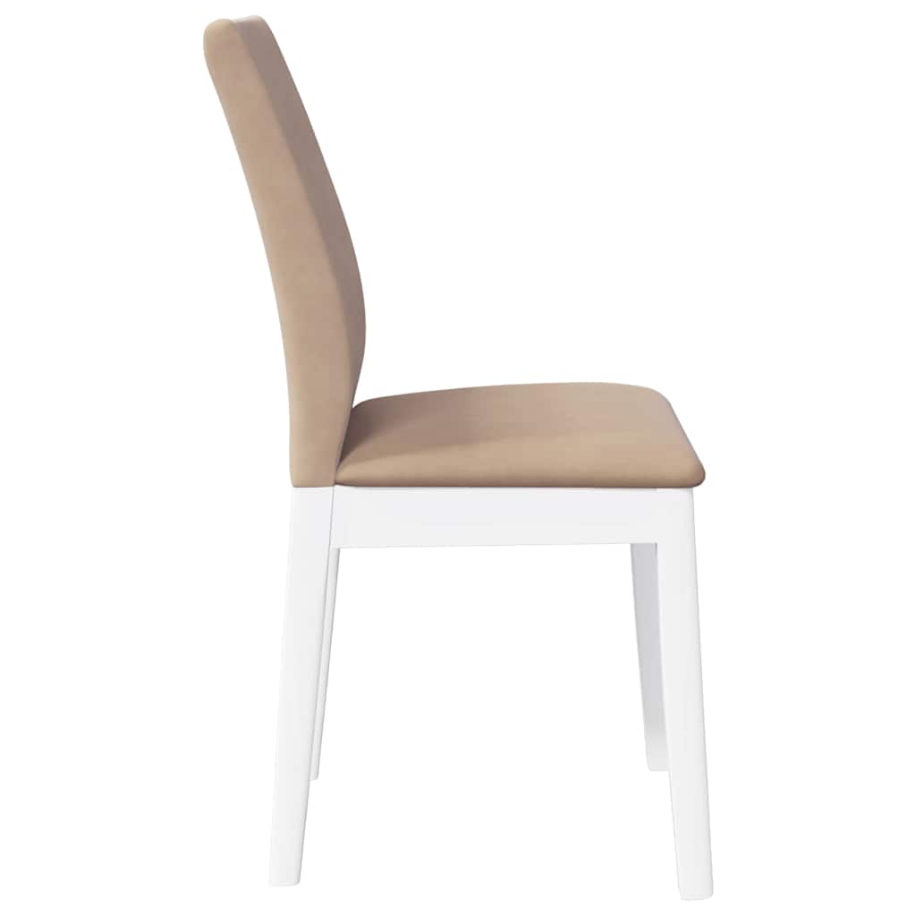Eetkamerstoelen met kussens 2 st massief hout rubber wit
