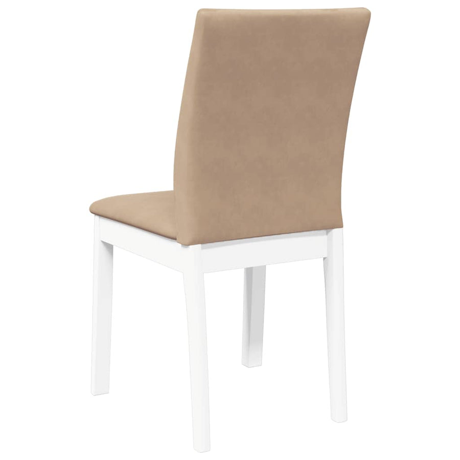 Eetkamerstoelen met kussens 2 st massief hout rubber wit