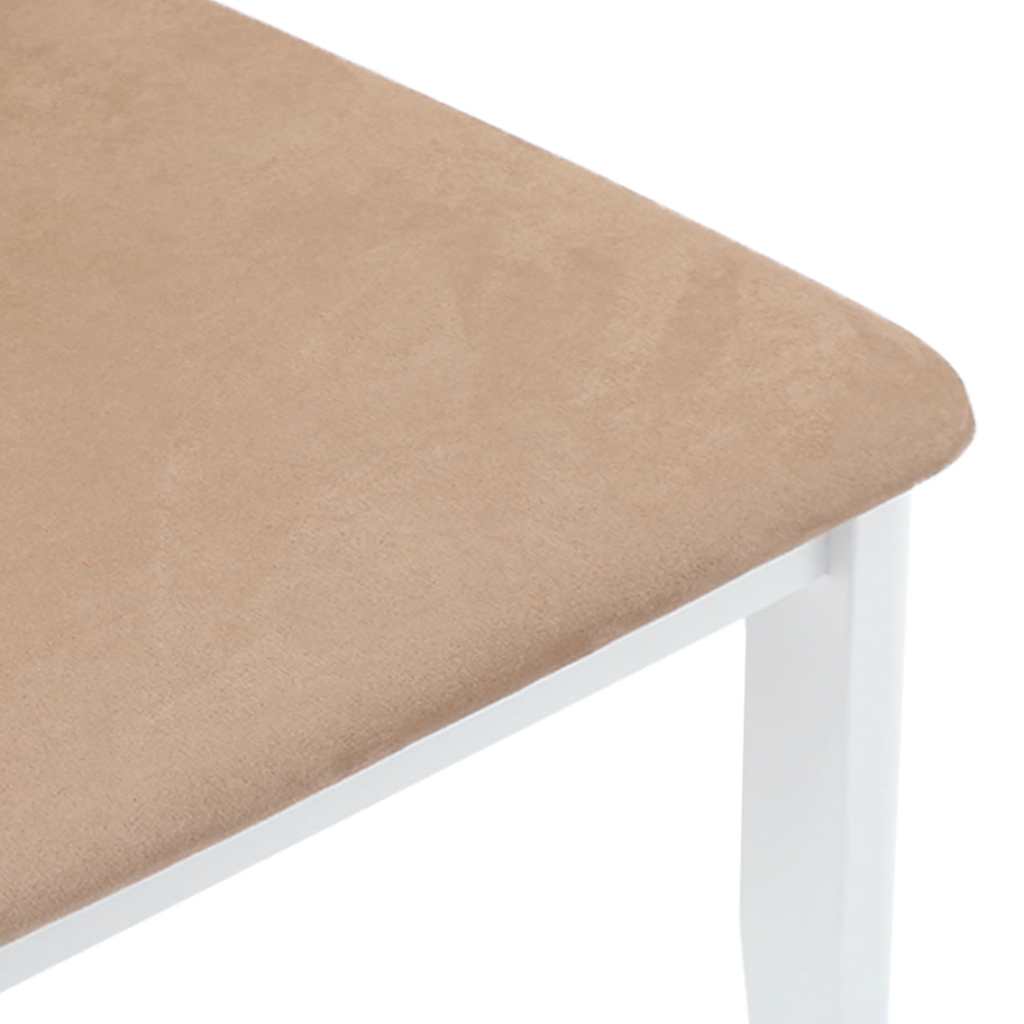 Eetkamerstoelen met kussens 2 st massief hout rubber wit