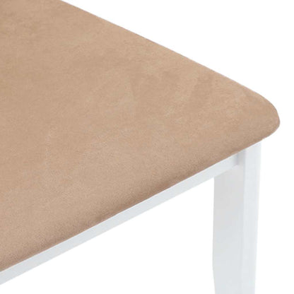 Eetkamerstoelen met kussens 2 st massief hout rubber wit