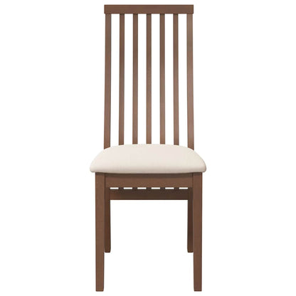 Eetkamerstoelen met kussens 2 st massief hout rubber bruin